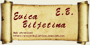 Evica Biljetina vizit kartica